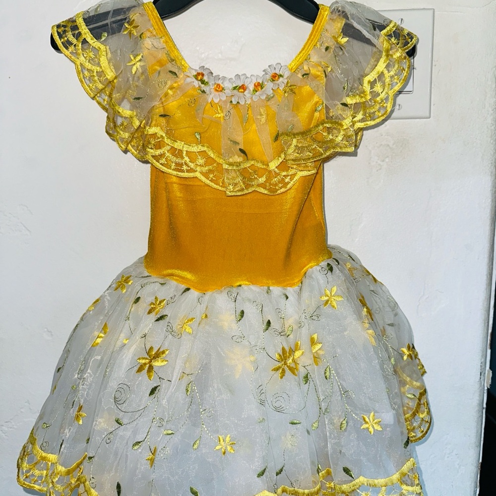 Revolution Yellow and White Floral Dance Costume - Picture 3 of 5